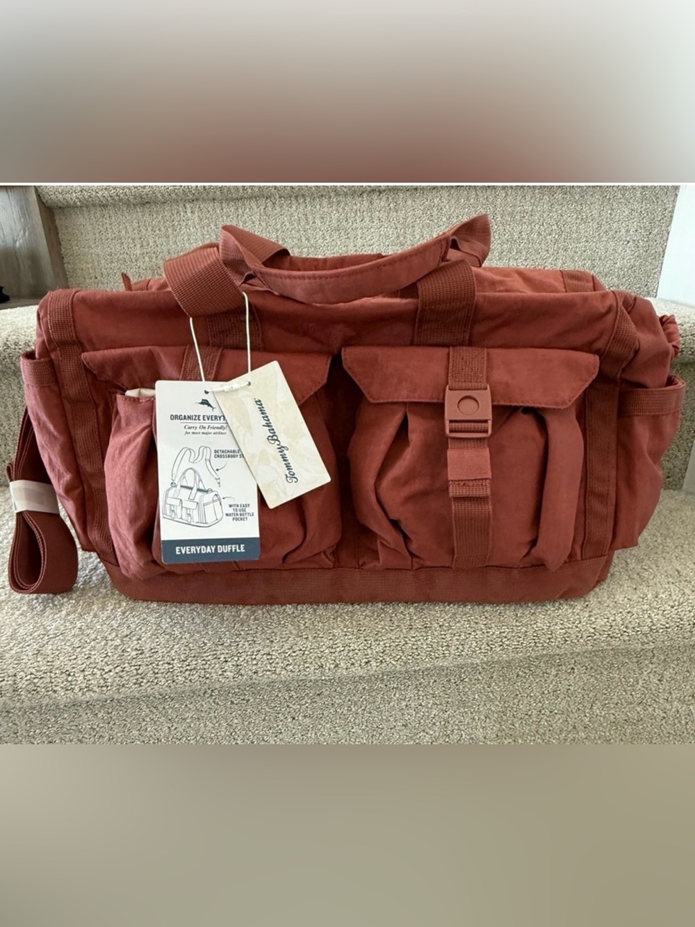 Tommy Bahama Everyday Duffle / Gym bag in Dusty Rose tags removed never used